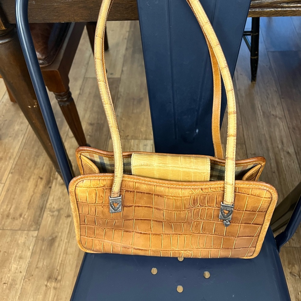 Brighton Elegant Tan Crocodile-Embossed Women's Bag